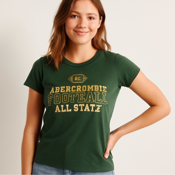 Abercrombie & Fitch Tops - Vintage 90s Abercrombie & Fitch Football Graphic T-Shirt - Size M - Rare Retro